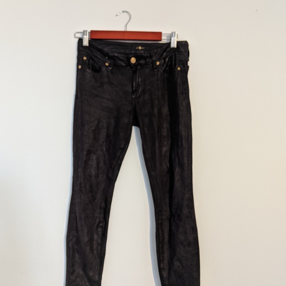 7 for all Mankind Black Suede Pants